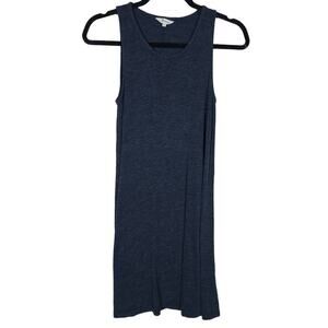 Madewell Swing Dress Small Heather Navy Blue Knit Sleeveless Above Knee Mini